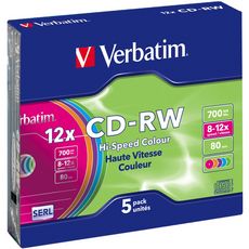 VERBATIM CD DVD vierge CD-RW DATALIFEPLUS 5-PACK