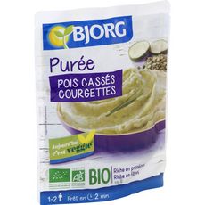 Bjorg Puree De Pois Casses Et Courgettes Bio Veggie En Poche 1 A 2 Personnes 250g Pas Cher A Prix Auchan