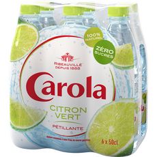 CAROLA Eau pétillante aromatisée au citron vert 6x50cl