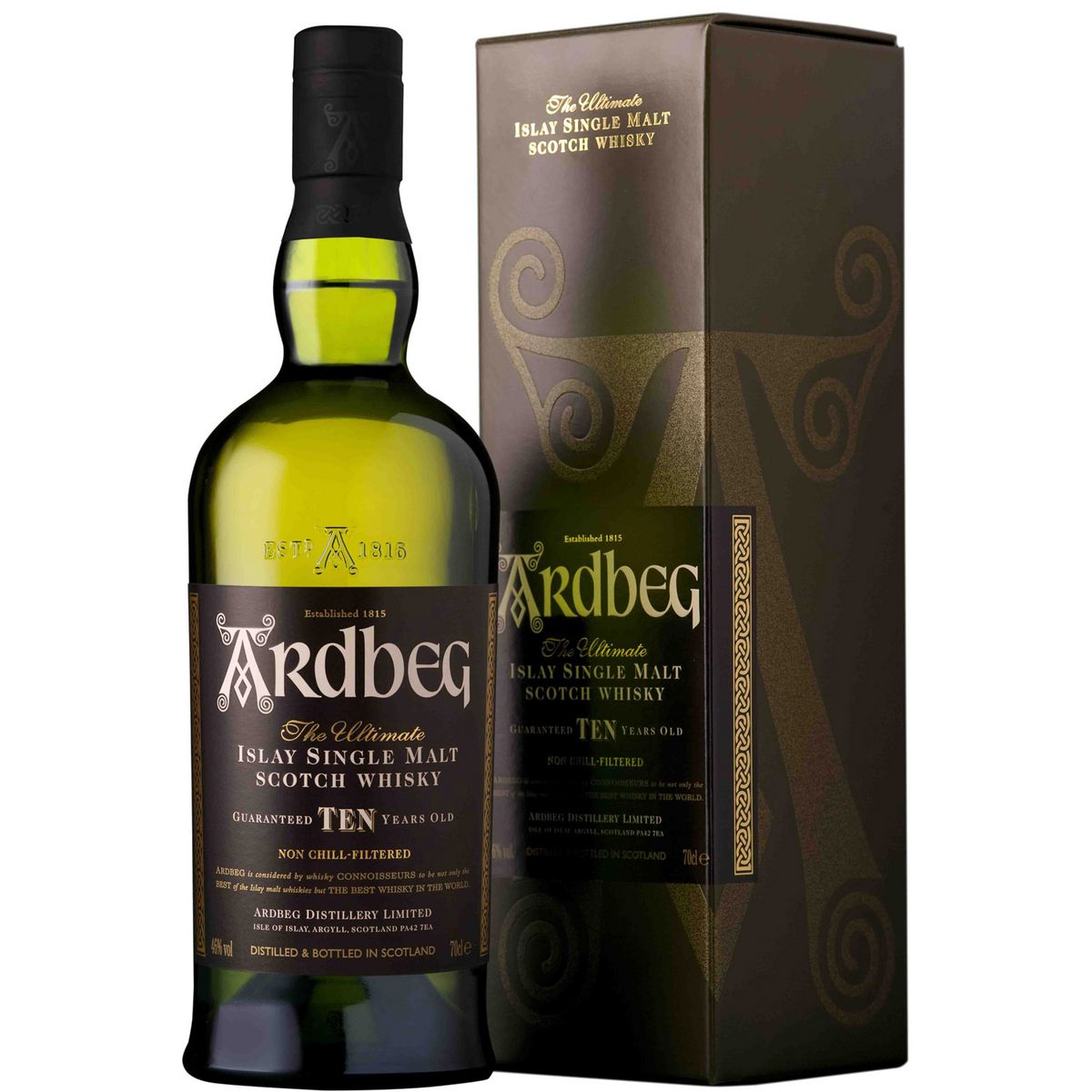 ARDBERG Scotch whisky single malt écossais Islay 46% 10 ans avec étui 70cl