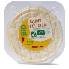 AUCHAN BIO Fromage st Félicien à pâte molle bio 150g
