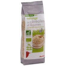 AUCHAN BIO Mélange de céréales et légumes, blé soja lentilles quinoa 500g