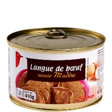 AUCHAN Auchan langue de boeuf sauce madère 410g 410g