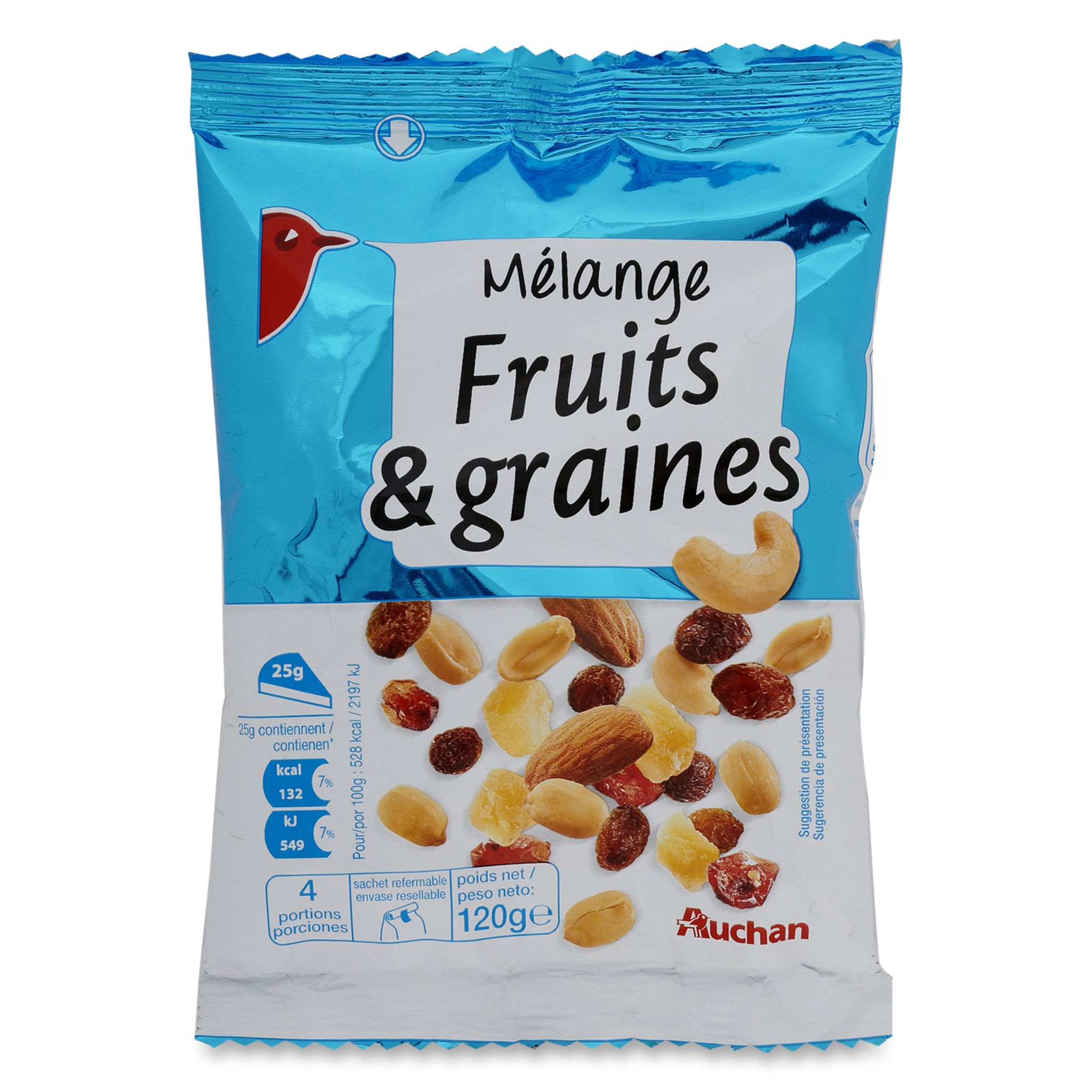 AUCHAN Mélange de fruits confits 150g pas cher 