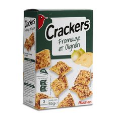 AUCHAN Crackers fromage et oignons 3 portions 65g