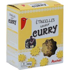 AUCHAN Biscuits salés étincelles saveur curry 80g