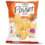 Auchan chips ondulée poulet rôti 135g
