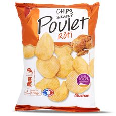 AUCHAN Chips saveur poulet rôti 135g