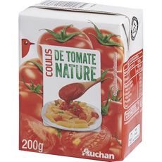 AUCHAN Coulis de tomates nature, en brique 200g