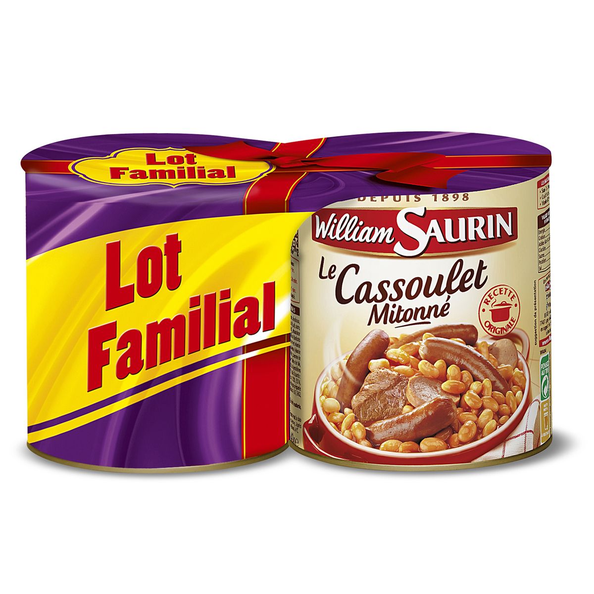 WILLIAM SAURIN William Saurin cassoulet 2x840g lot familial pas cher Auchan.fr