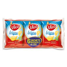 VICO Chips légères finement salées - sachets individuels lot de 6 6x25g