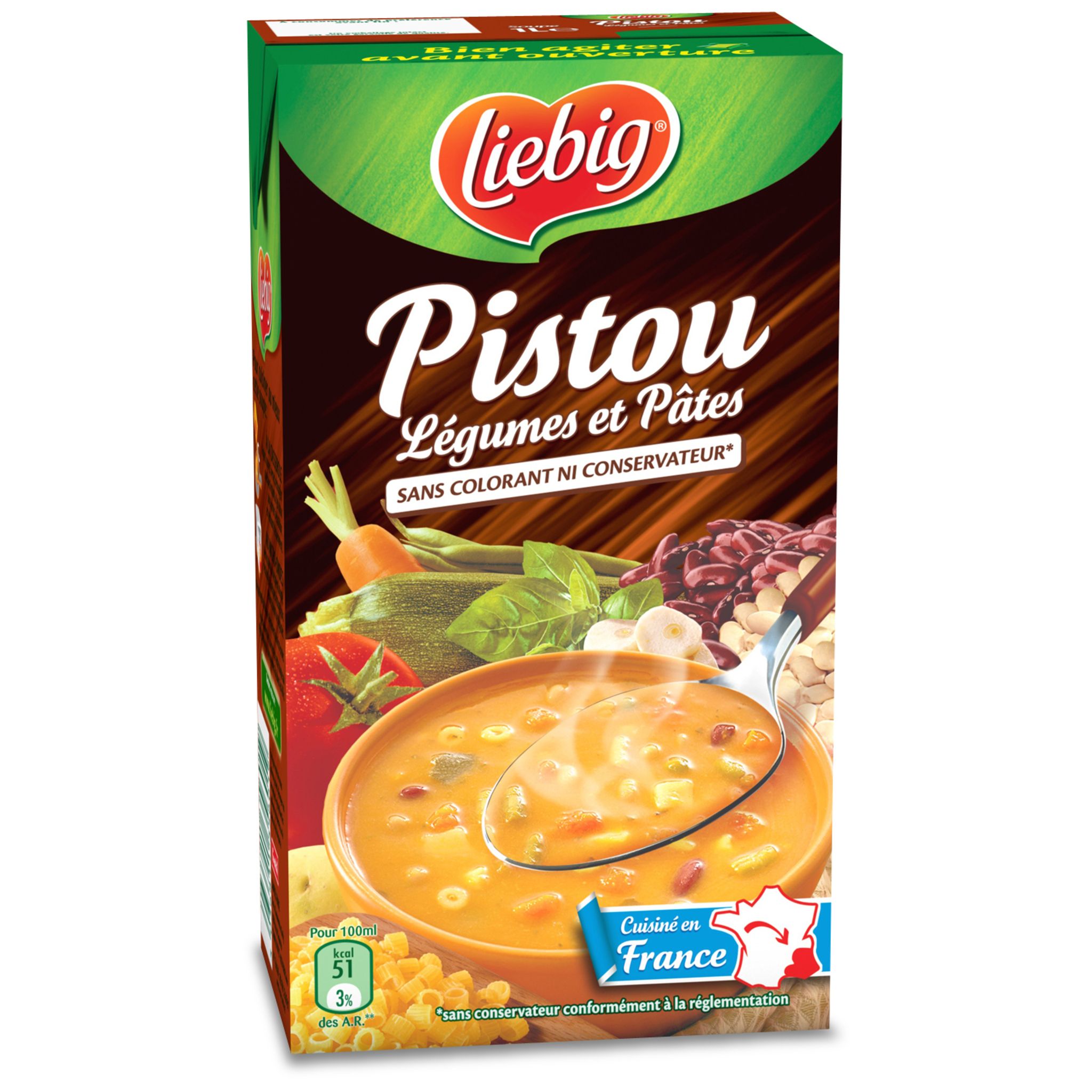 LIEBIG Liebig soupe au pistou légumes et pâtes 1l pas cher 