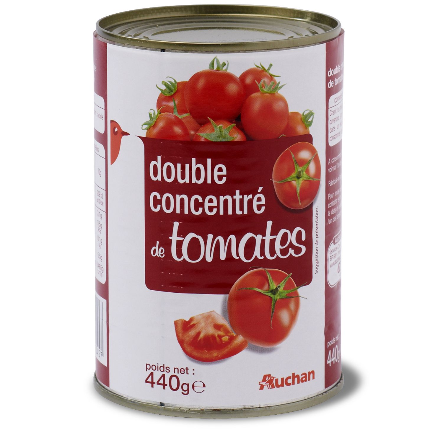 AUCHAN Double concentré de tomates 2x140g pas cher 