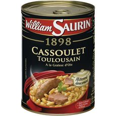 WILLIAM SAURIN Cassoulet toulousain à la graisse d'oie sans colorant ni arôme artificiel 1 personne 420g