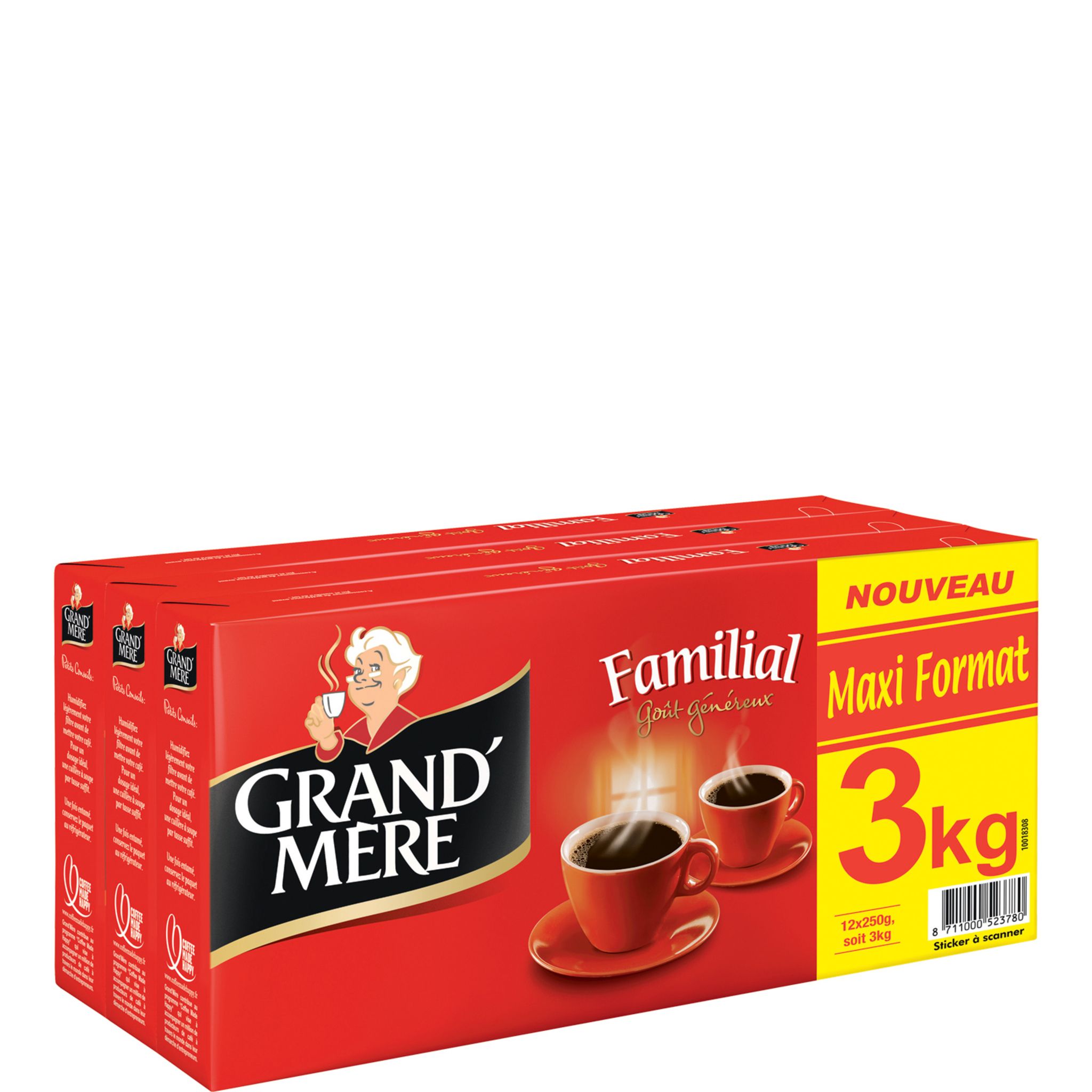 GRAND MERE Grand Mère café moulu 3x4x250g pas cher 