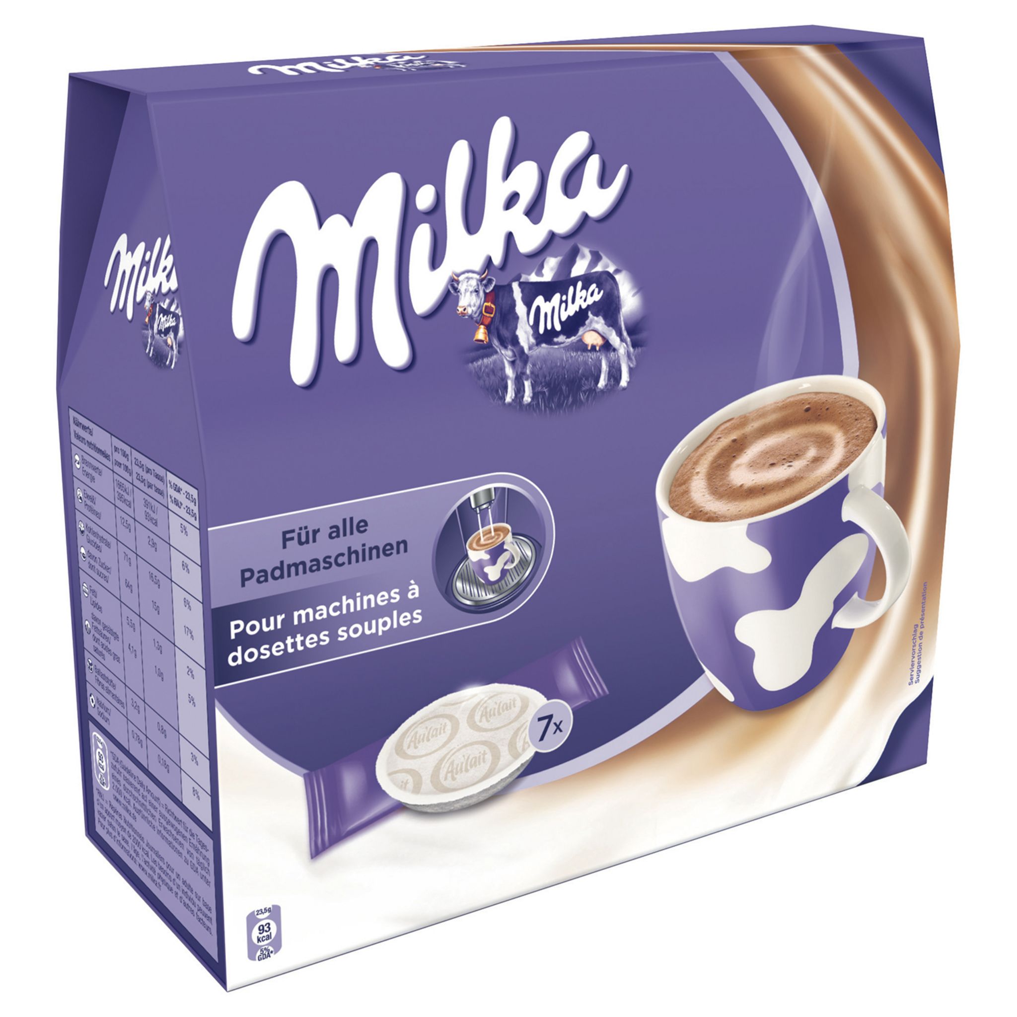 MILKA Dosette de chocolat au lait 7 dosettes 164.5 pas cher 