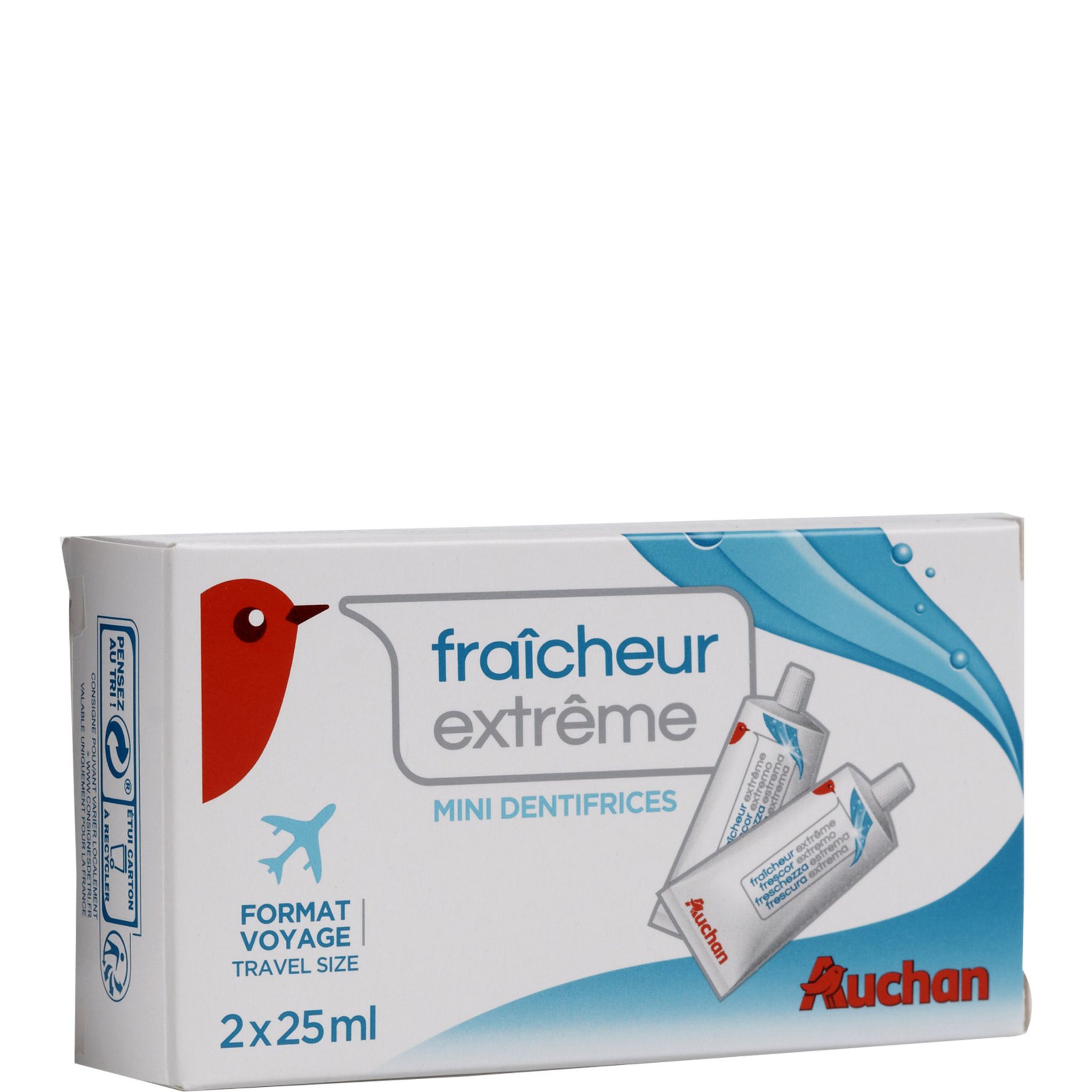 AUCHAN Auchan dentifrice kit de voyage 2x25ml pas cher 