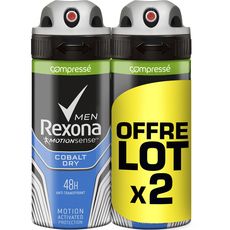REXONA MEN Déodorant compressé cobalt dry 48h 2x100ml