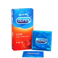 DUREX Love préservatifs lubrifiés faciles à mettre 6 préservatifs