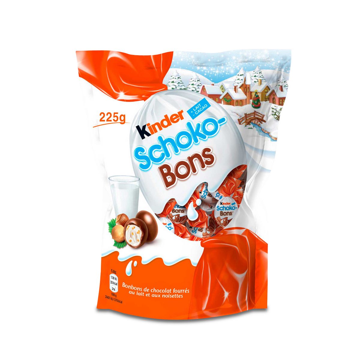 KINDER Schokobons Bonbons chocolatés fourrés lait et noisettes