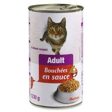 AUCHAN Auchan bouchées à la dinde en sauce pour chat en boîte 1,230kg 1,23kg