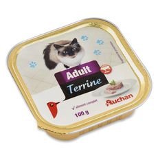 Auchan Adult Barquette Terrine De Patee Au Boeuf Pour Chat 100g Pas Cher A Prix Auchan