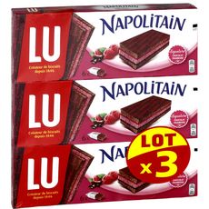 Napolitain Lu Napolitain Chocolat Framboise 3x174g 3x6 Gateaux 3x552g Pas Cher A Prix Auchan