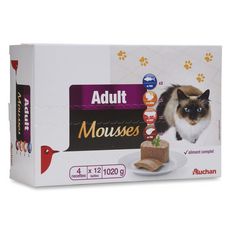 Auchan Adult Boites Patee En Mousse Viandes Pour Chat 12x100g Pas Cher A Prix Auchan