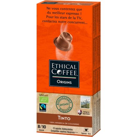 Ethical Coffee Tinto Colombie capsule x10 -50g