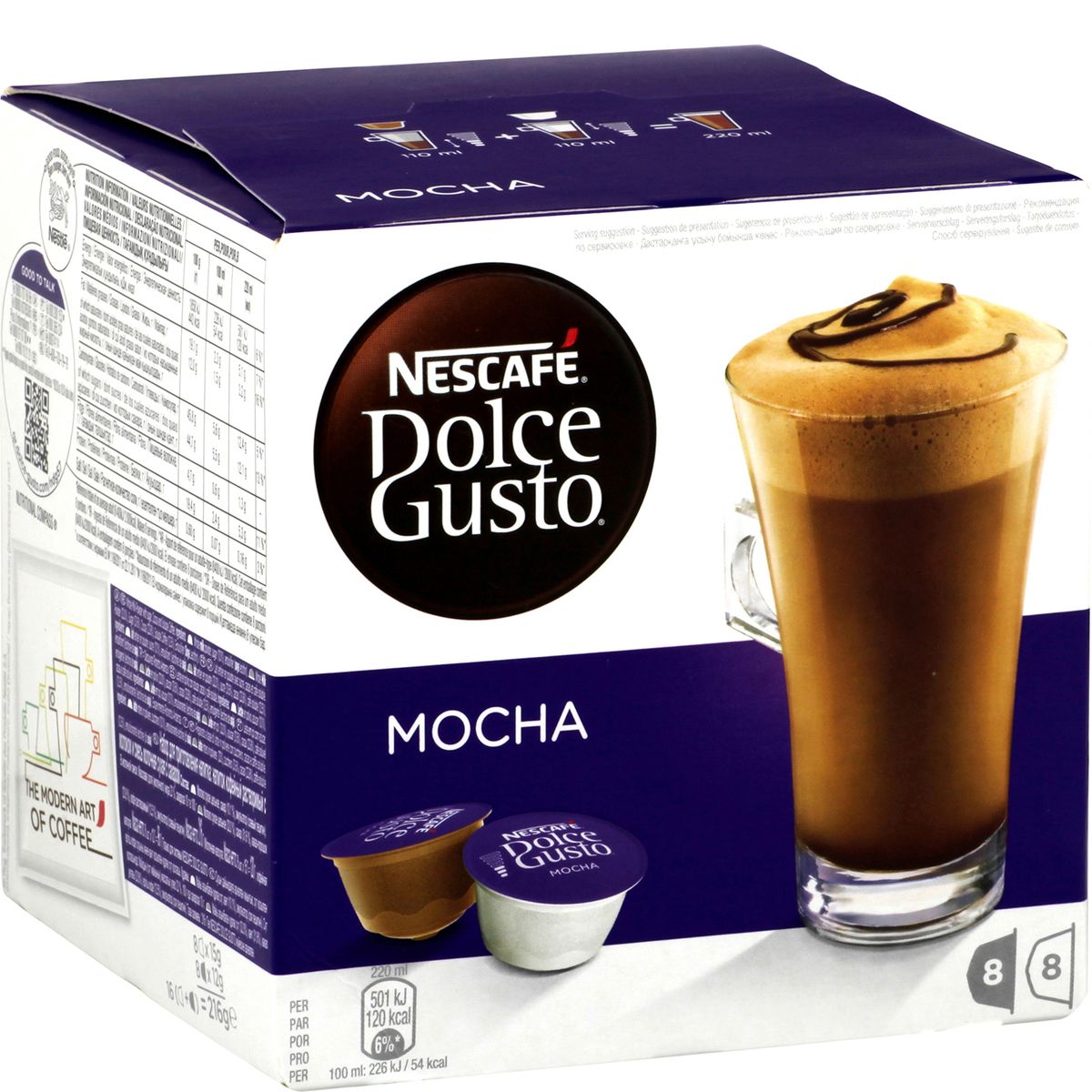 NESCAFE Nescafé dolce gusto café mocha dosettes x8 +lait x8 -216g pas cher  
