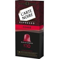 CARTE NOIRE Café espresso corsé n°10 en capsule compatible Nespresso 10 capsules 53g