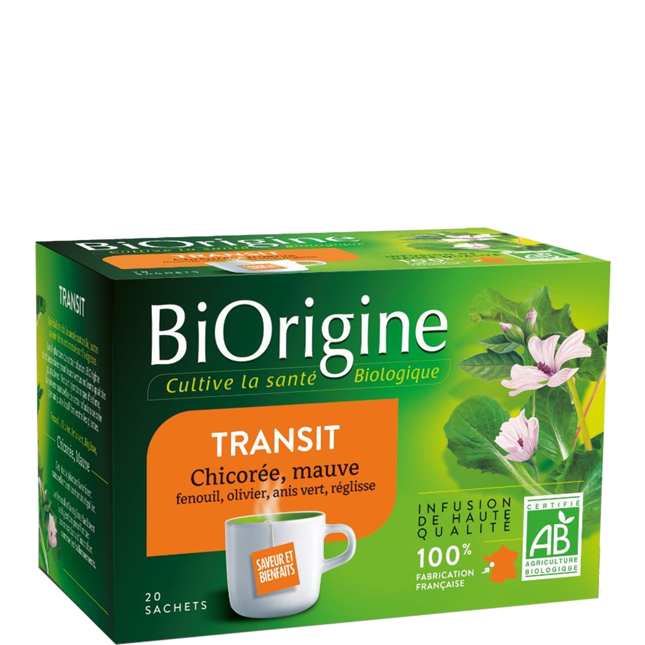 Infusion digestion légère Bio BIORIGINE : la boite de 20 sachets à