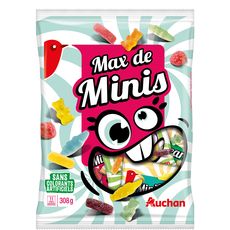 AUCHAN Auchan Max de minis bonbons sans colorants artificiels 308g 308g