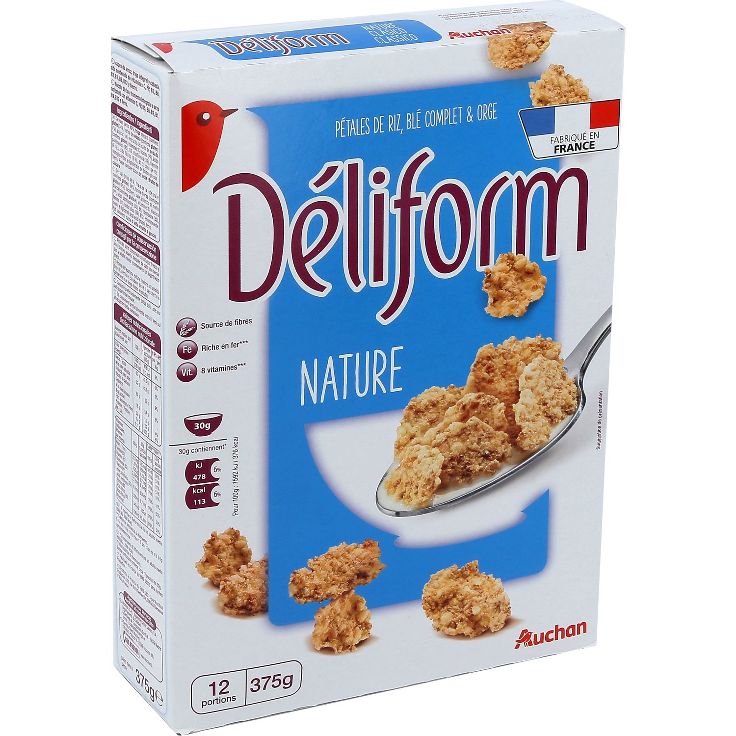 AUCHAN Grains de blé nature 8 portions 500g pas cher 