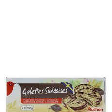 Auchan Galettes Suedoise Aux Flocons D Avoine Et Chocolat 150g Pas Cher A Prix Auchan