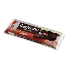 AUCHAN Gaufrettes fourrées enrobées de chocolat 16 biscuits 150g