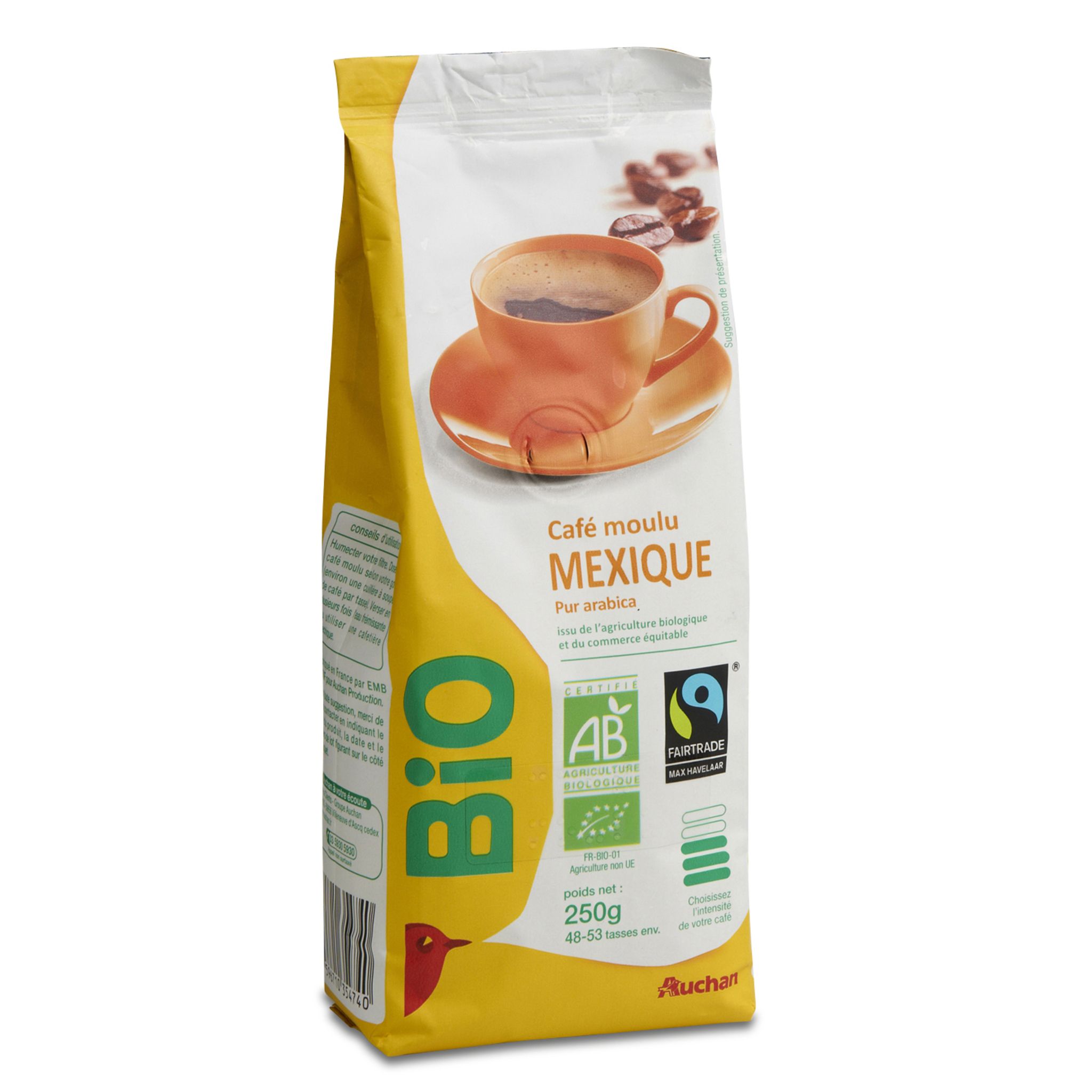 Pur arabica du Mexique moulu biologique et équitable - 1kg