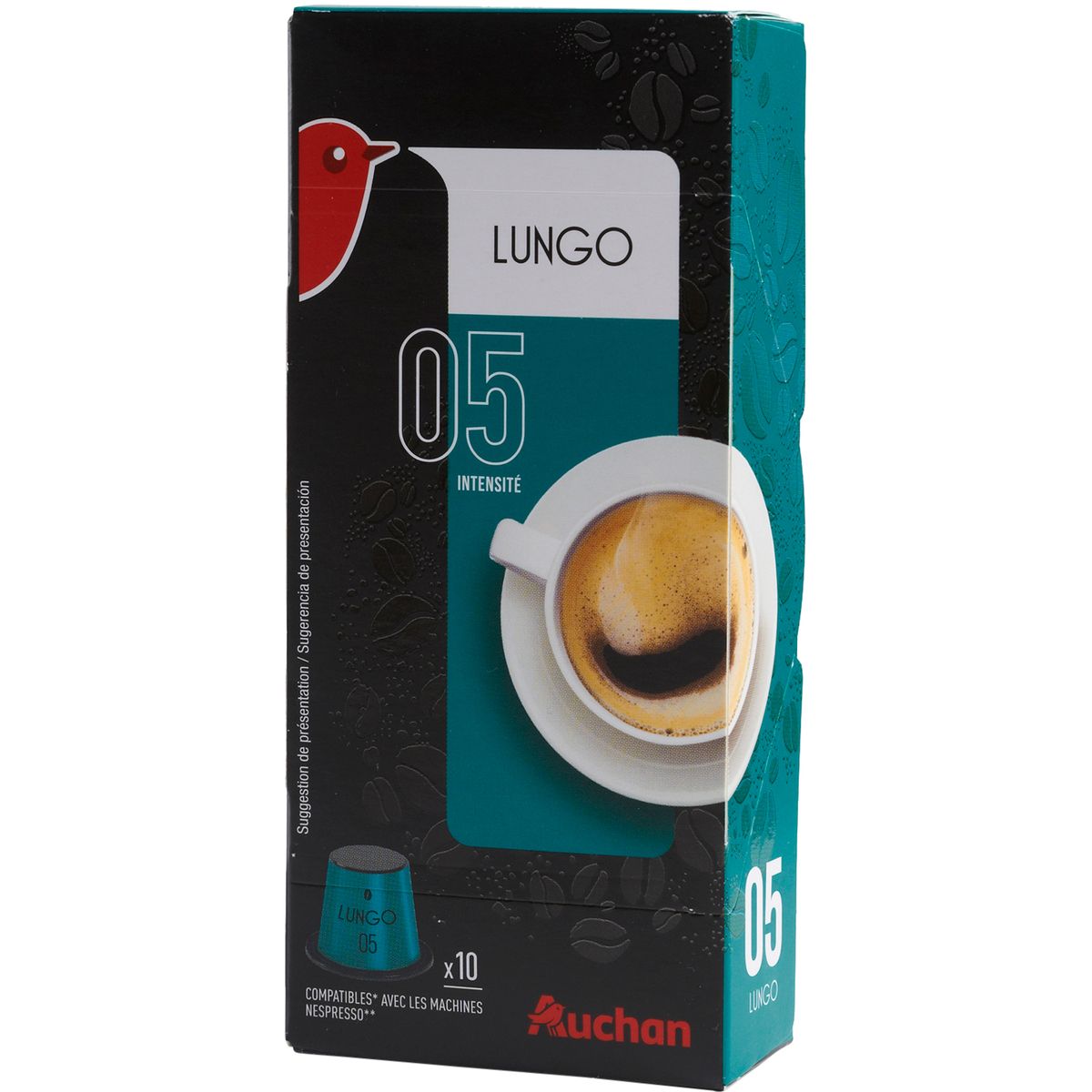 AUCHAN Capsules de café noisette intensité 7 compatibles Nespresso 10  capsules 52g pas cher 