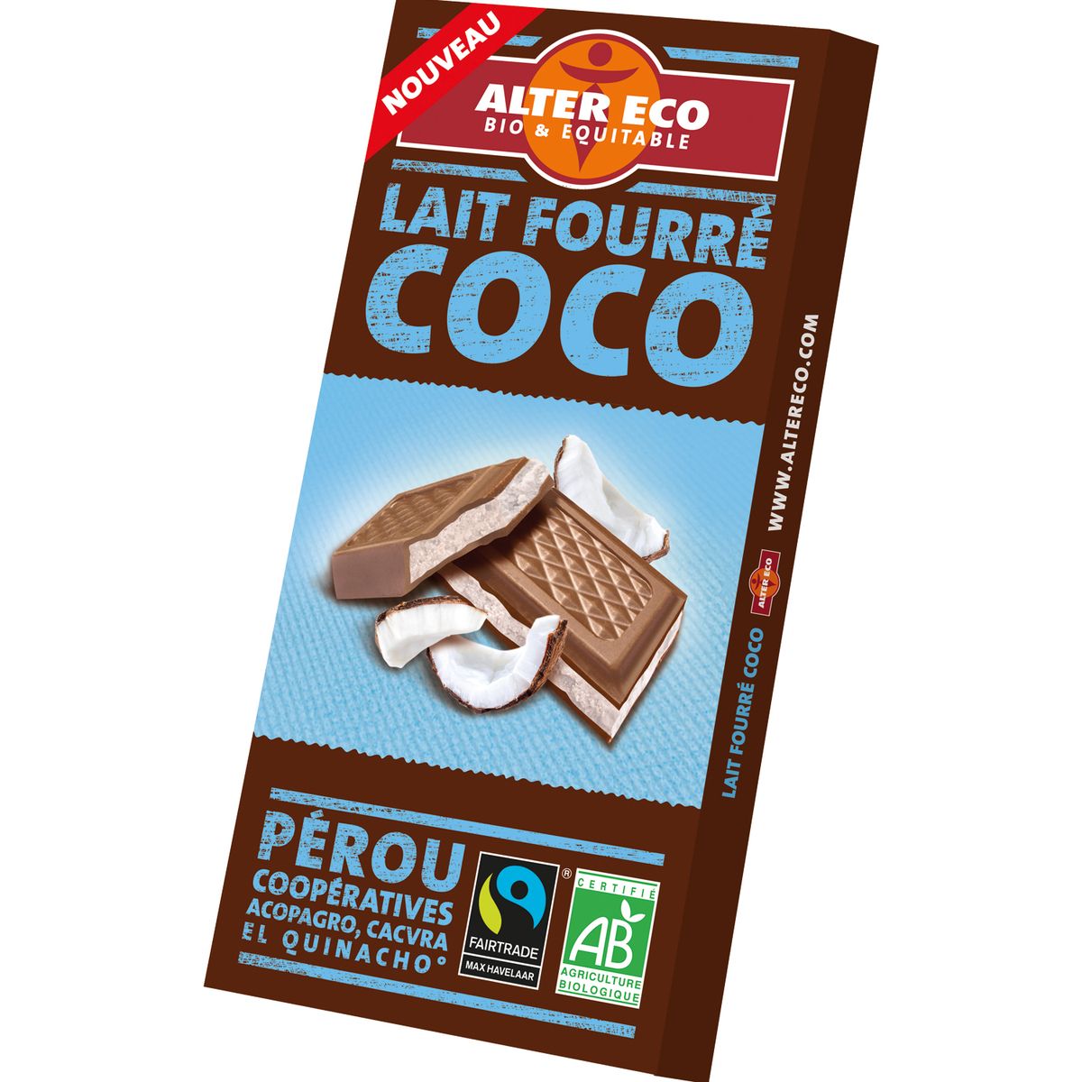 AUCHAN Tablette de chocolat vegan à base de lait de coco 100g pas cher 