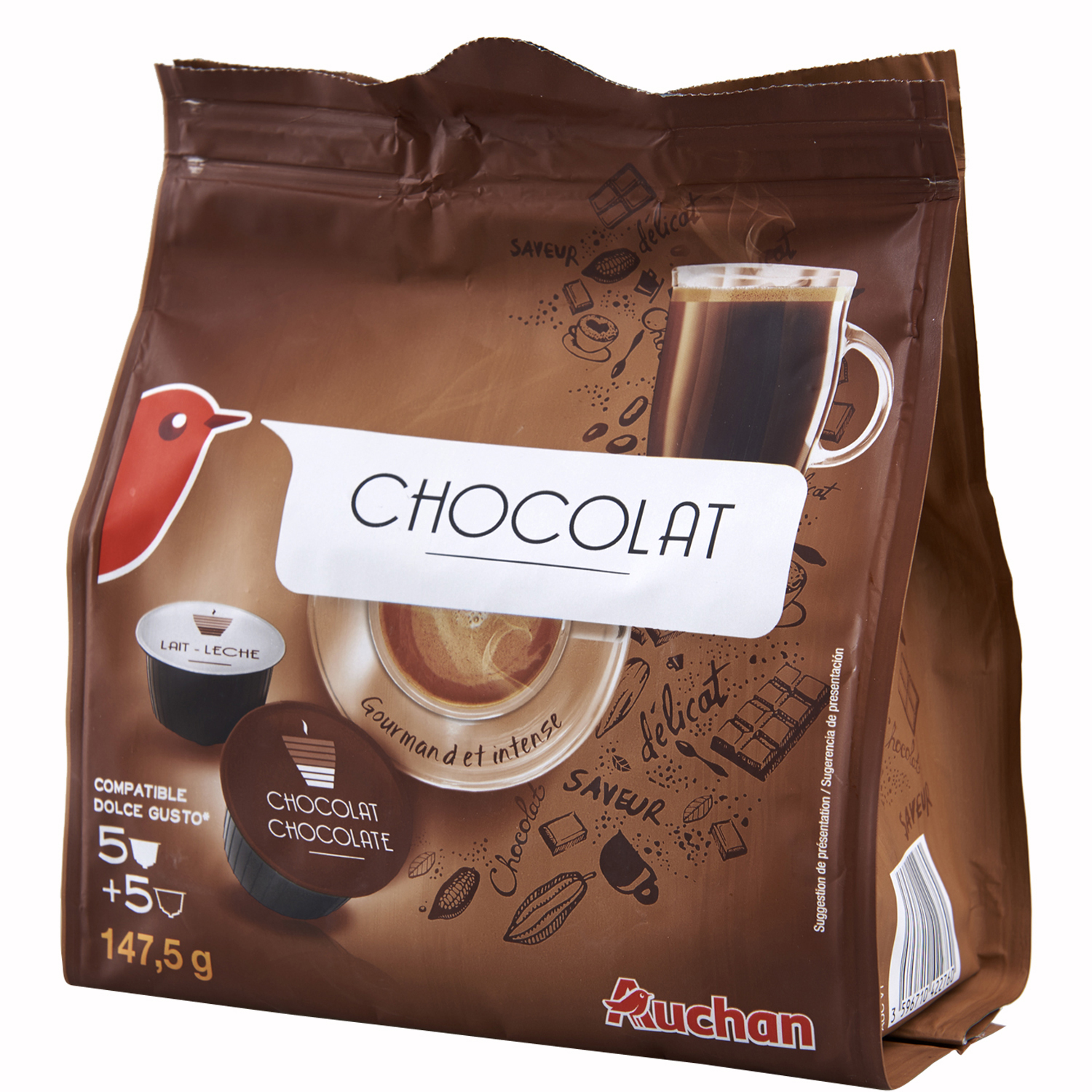 Chocolat soluble en capsules compatibles Nespresso.