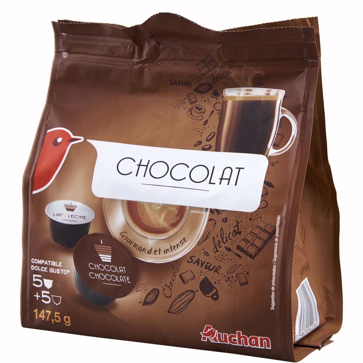 AUCHAN Auchan chocolat capsule x10 -148g pas cher 