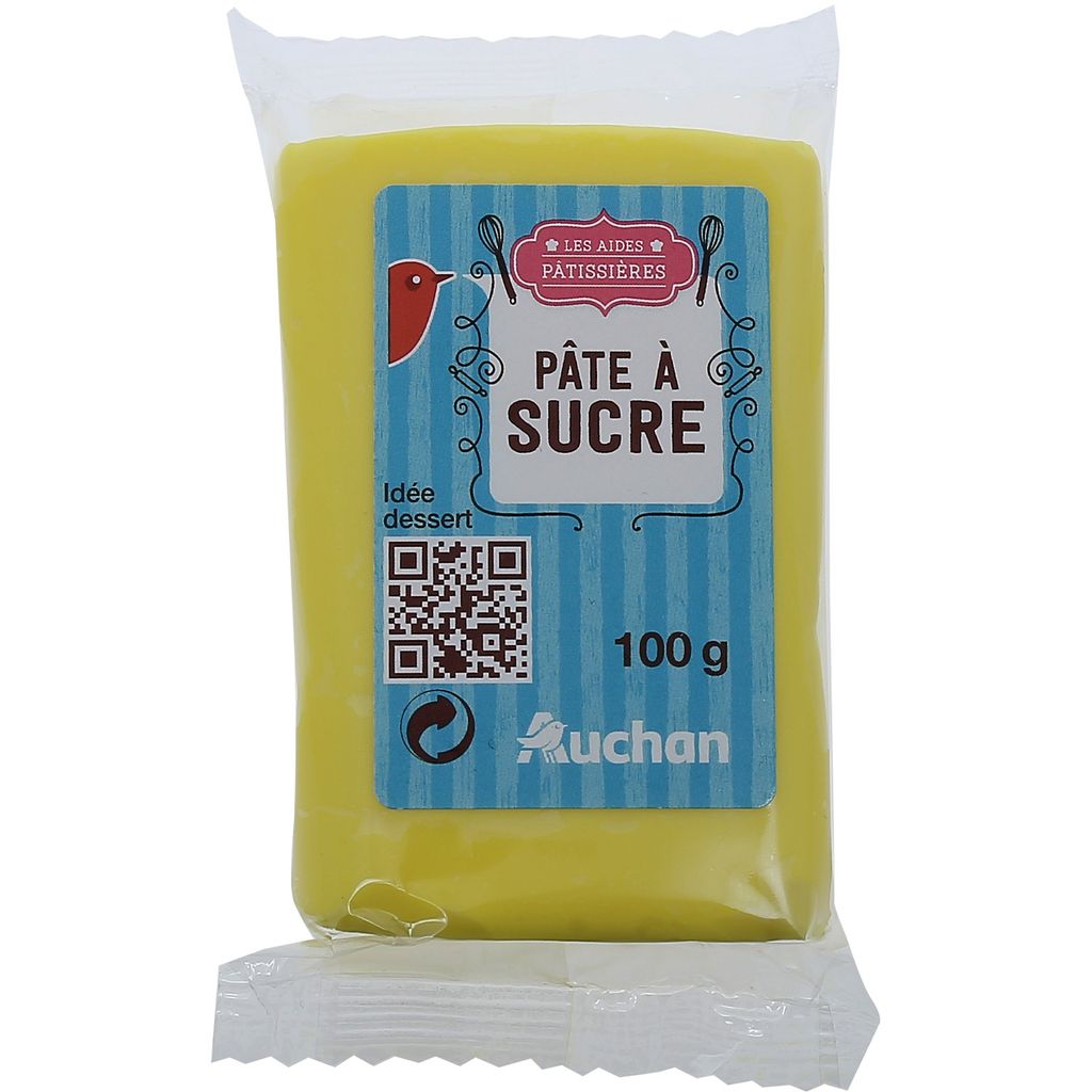 AUCHAN Pâte à sucre jaune 100g pas cher 