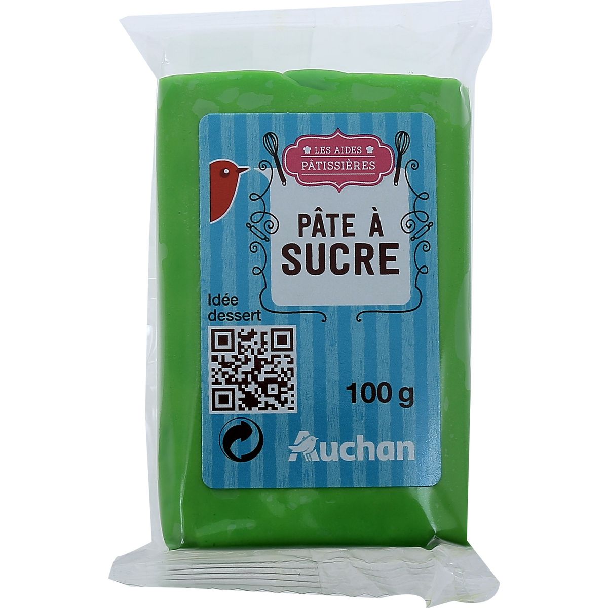 AUCHAN Pâte à sucre verte 100g pas cher 