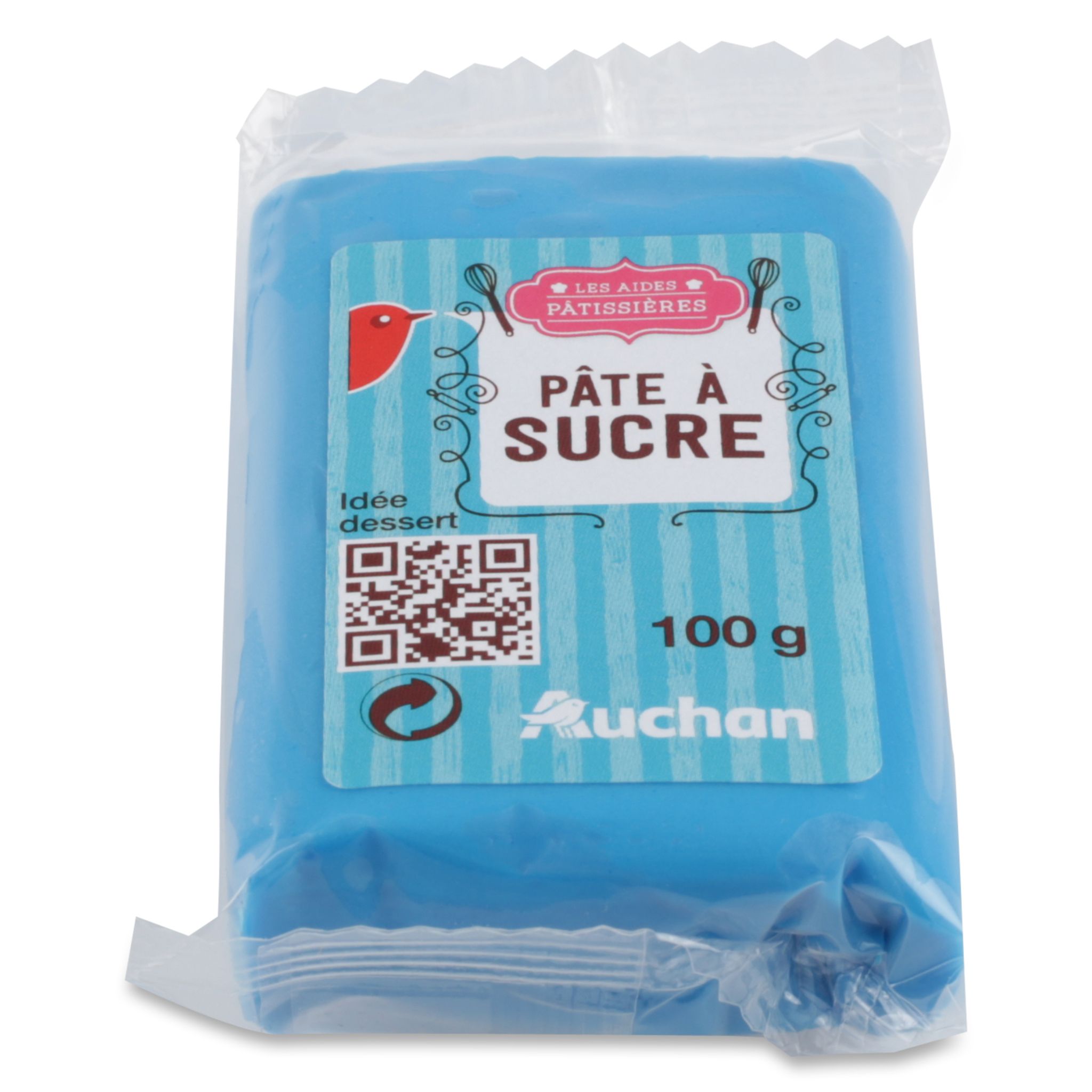 Pâte à sucre prête à dérouler - bleu pastel - Auchan - 1 pièce