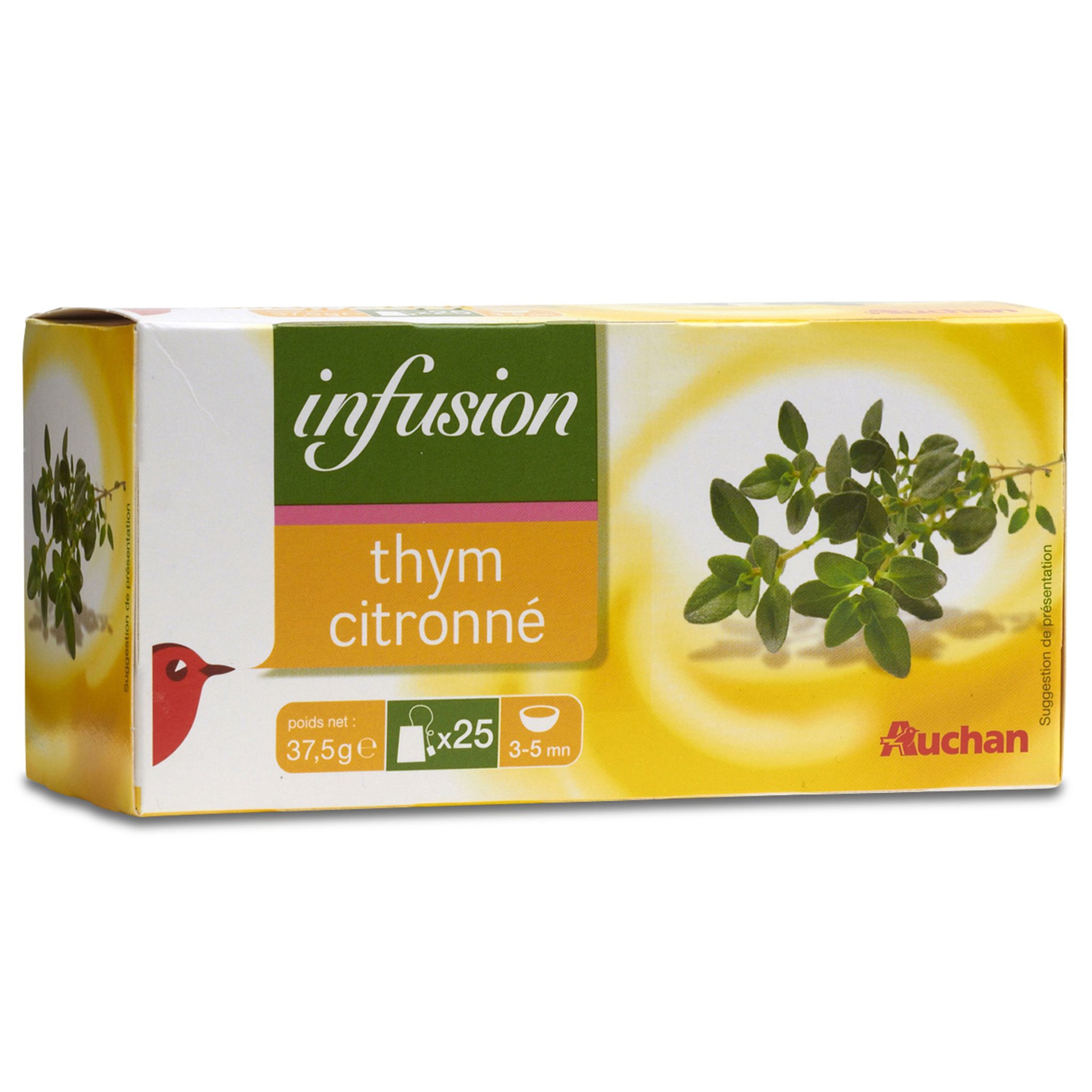 AUCHAN BIO Infusion thym 20 sachets 26g pas cher 