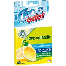 CROC ODOR Croc Odor Désodorisant lave-vaisselle parfum citron x1 60 lavages 1 désodorisant