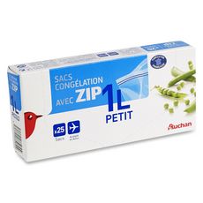 AUCHAN Sacs cong lation avec zip petite taille 1l 25 sacs pas cher