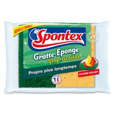 SPONTEX Gratte éponge stop-graisse 2 éponges