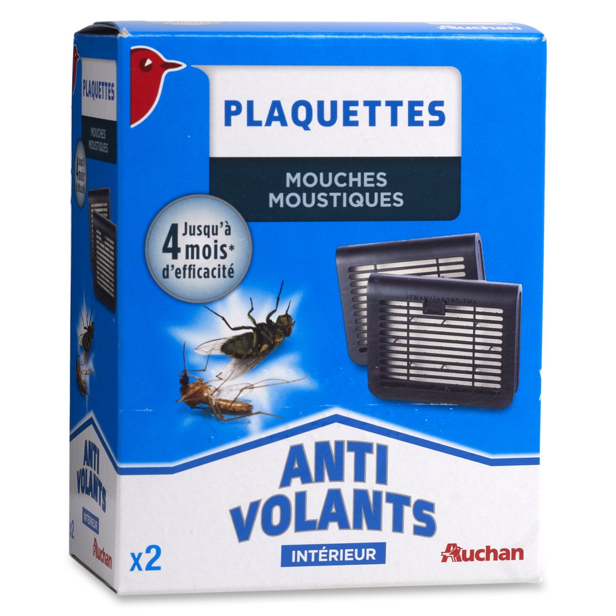 AUCHAN Plaquettes anti-volants mouches & moustiques intérieur efficace 2x4  mois 2 paquettes pas cher 