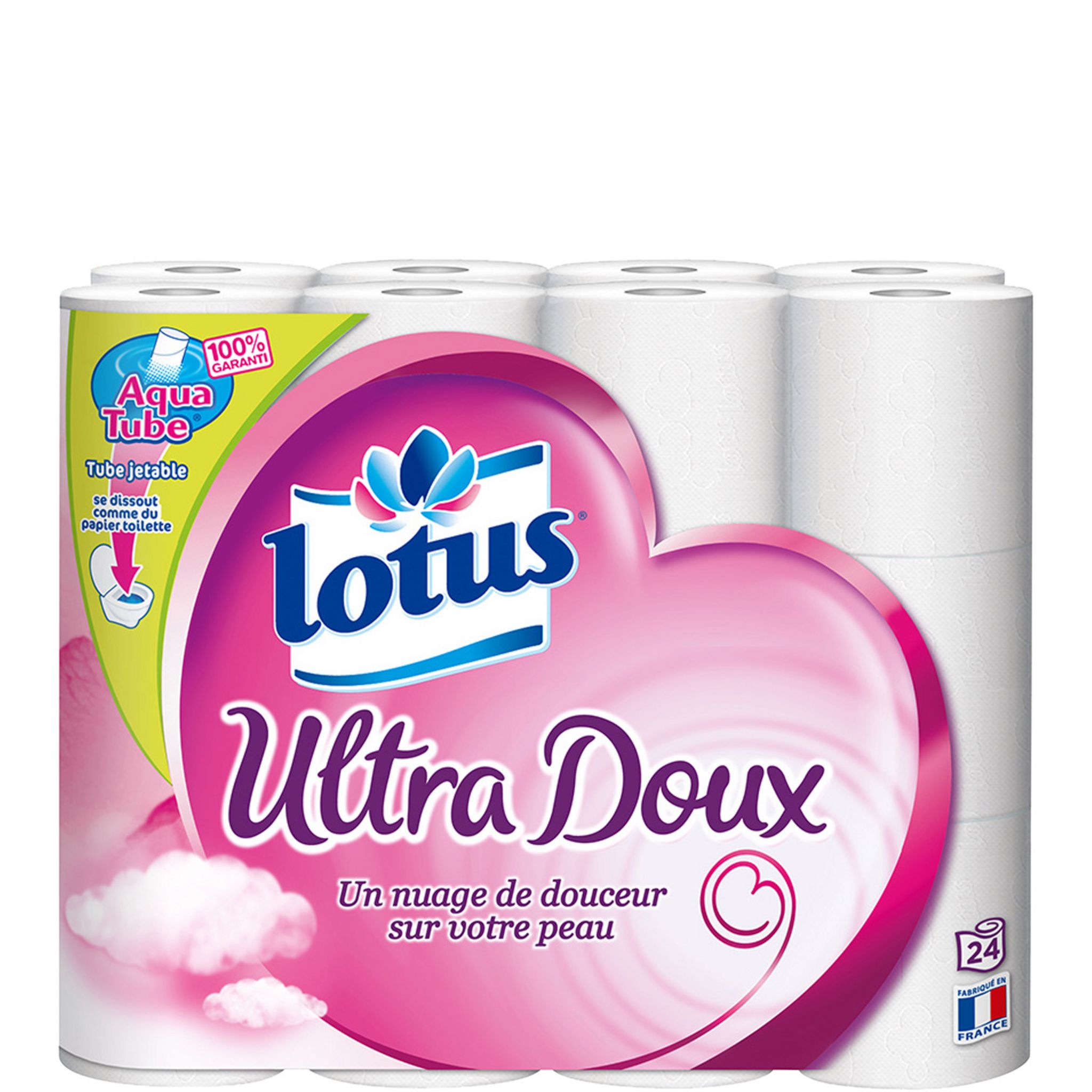 Promotion Lotus Papier toilette Aquatube Ultra-Doux, Lot de 3x6 rouleaux